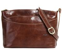 Umhängetasche PIKÉ, Damen, Gr. B/H/T: 30cm x 23cm x 11cm onesize, braun, Leder, glänzend, Taschen Umhängetasche, echt Leder, Made in Italy (094597-0)