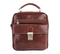 Umhängetasche PIKÉ, Herren, Gr. B/H/T: 25cm x 24cm x 12cm onesize, braun, Leder, beschichtet, glänzend, Taschen Umhängetasche, echt Leder, Made in Italy (831073-0) braun