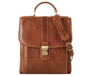 Umhängetasche PIKÉ, Herren, Gr. B/H/T: 29cm x 24cm x 10cm onesize, braun, Leder, used, Taschen Umhängetasche, echt Leder, Made in Italy (62158950-0) braun