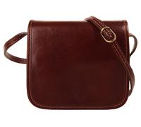 Umhängetasche PIKÉ "PIKÉ Damen echt Leder, Made in Italy", Damen, Gr. B/H/T: 16cm x 14cm x 4cm onesize, braun, Leder, leicht glänzend, unifarben, Taschen Umhängetasche, echt Leder, Made in Italy (3494