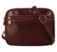 Umhängetasche PIKÉ "PIKÉ Damen echt Leder, Made in Italy", Damen, Gr. B/H/T: 19cm x 16cm x 2cm onesize, braun, Leder, beschichtet, glänzend, Taschen Umhängetasche, echt Leder, Made in Italy (57221549-