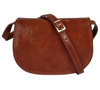 Umhängetasche PIKÉ "PIKÉ Damen echt Leder, Made in Italy", Damen, Gr. B/H/T: 25cm x 19cm x 11cm onesize, braun, Leder, beschichtet, glänzend, Taschen Umhängetasche, echt Leder, Made in Italy (396899-0