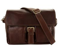 Umhängetasche PIKÉ "PIKÉ Damen echt Leder, Made in Italy", Damen, Gr. B/H/T: 26cm x 19cm x 12cm onesize, braun, Leder, glänzend, Taschen Umhängetasche, echt Leder, Made in Italy (822550-0) braun