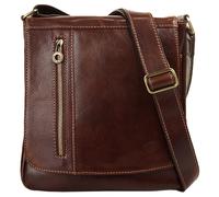 Umhängetasche PIKÉ "PIKÉ Damen, Herren echt Leder, Made in Italy", Damen, Gr. B/H/T: 30cm x 25cm x 6cm onesize, braun, Leder, beschichtet, glänzend, Taschen Umhängetasche, echt Leder, Made in Italy (2