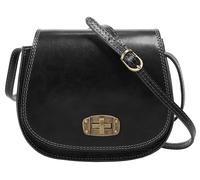 Umhängetasche PIKÉ "PIKÉ Damen echt Leder, Made in Italy", Damen, Gr. B/H/T: 19cm x 16cm x 6cm onesize, schwarz, Leder, leicht glänzend, unifarben, Taschen Umhängetasche, echt Leder, Made in Italy (26