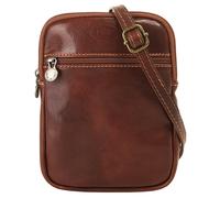 Umhängetasche PIKÉ "PIKÉ Herren, Damen echt Leder, Made in Italy", Damen, Gr. B/H/T: 21cm x 16cm x 4cm onesize, braun, Leder, beschichtet, glänzend, Taschen Umhängetasche, echt Leder, Made in Italy (7
