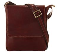 Umhängetasche PIKÉ "PIKÉ Herren, Damen echt Leder, Made in Italy", Damen, Gr. B/H/T: 23cm x 21cm x 4cm onesize, braun, Leder, beschichtet, glänzend, Taschen Umhängetasche, echt Leder, Made in Italy (2