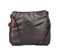 Umhängetasche RIEKER, Damen, Gr. B/H/T: 24cm x 27cm x 6cm, braun (dunkelbraun), Lederimitat, Taschen Umhängetasche, Schultertasche, Damen Handtasche mit zwei Hauptfächern (27368804-0) dunkelbraun