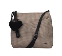 Umhängetasche RIEKER, Damen, Gr. B/H/T: 24cm x 27cm x 6cm, schwarz (beige, schwarz), Lederimitat, kariert, Taschen Umhängetasche, Schultertasche, Damen Handtasche mit zwei Hauptfächern (30943413-0) be
