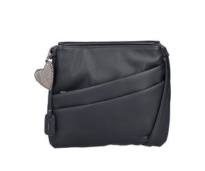 Umhängetasche RIEKER, Damen, Gr. B/H/T: 24cm x 27cm x 6cm, schwarz, Lederimitat, unifarben, Taschen Umhängetasche, Schultertasche, Damen Handtasche mit zwei Hauptfächern (76685840-0) schwarz