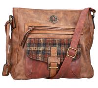 Umhängetasche RIEKER, Damen, Gr. B/H/T: 25cm x 23cm x 7cm, braun, Lederimitat, kariert, Taschen Umhängetasche, Schultertasche Handtasche (57641845-0) braun