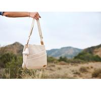 Umhängetasche RIEKER, Damen, Gr. B/H/T: 30cm x 26cm x 8cm, natur, Textil, Taschen Umhängetasche, Damen Handtasche, Schultertasche mit Herz-Anhänger (75323511-0) natur