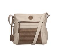 Umhängetasche RIEKER, Damen, Gr. B/H/T: 30cm x 29cm x 12cm, beige (creme, braun), Lederimitat, unifarben mit Farbeinsatz, Taschen Umhängetasche, Schultertasche, Damen-Handtasche, mit praktischen Fäche