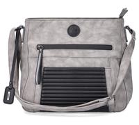 Umhängetasche RIEKER, Damen, Gr. B/H/T: 30cm x 29cm x 12cm, grau (grau, schwarz), Lederimitat, Taschen Umhängetasche, Schultertasche, Damen-Handtasche, mit praktischen Fächern (92981424-0) grau, schwa