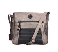 Umhängetasche RIEKER, Damen, Gr. B/H/T: 30cm x 29cm x 12cm, schwarz (taupe, schwarz), Lederimitat, Antik-Look, Taschen, Schultertasche, Damen-Handtasche, mit praktischen Fächern (53935428-0) taupe, sc