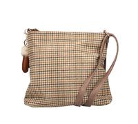 Umhängetasche RIEKER "Gurgaon", Damen, Gr. B/H/T: 27,5cm x 28cm x 6cm, natur, braun, Lederimitat, kariert, Taschen Umhängetasche, Damen Handtasche, Schultertasche, Henkeltasche in kariertem Look (2582