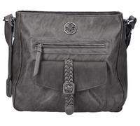 Umhängetasche RIEKER "Montenegro/Guana/Eagle", Damen, Gr. B/H/T: 30cm x 29cm x 12cm, grau, Lederimitat, Taschen Umhängetasche, mit Zierschnalle und Flechtband (63130365-0) grau