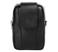 Umhängetasche SAMANTHA LOOK, Damen, Gr. B/H/T: 19cm x 10cm x 4cm onesize, schwarz, Leder, unifarben, Taschen, echt Leder, Made in Italy (84984735-0) schwarz
