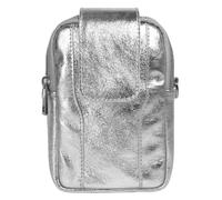 Umhängetasche SAMANTHA LOOK, Damen, Gr. B/H/T: 19cm x 10cm x 4cm onesize, silber, Leder, unifarben, Taschen, echt Leder, Made in Italy (42013407-0) silber
