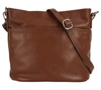 Umhängetasche SAMANTHA LOOK, Damen, Gr. B/H/T: 20cm x 19cm x 12cm onesize, cognac, Leder, leicht glänzend, unifarben, Taschen Umhängetasche, echt Leder, Made in Italy (36893035-0) cognac
