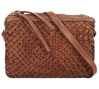 Umhängetasche SAMANTHA LOOK, Damen, Gr. B/H/T: 21cm x 16cm x 2cm onesize, braun (cognac), Leder, vintage, Taschen Umhängetasche, echt Leder, Made in Italy (85873733-0)