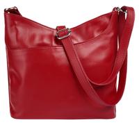 Umhängetasche SAMANTHA LOOK Gr. B/H/T: 25 cm x 20 cm x 5 cm onesize, rot Damen Taschen Handtaschen echt Leder, Made in Italy (74894424-0)