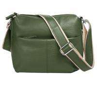 Umhängetasche SAMANTHA LOOK, Damen, Gr. B/H/T: 26cm x 24cm x 5cm onesize, grün, Leder, unifarben, Taschen Umhängetasche, echt Leder, Made in Italy (74436615-0) grün