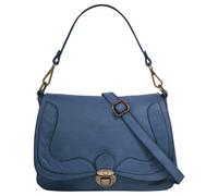 Umhängetasche SAMANTHA LOOK, Damen, Gr. B/H/T: 28cm x 21cm x 7cm onesize, blau, Leder, vintage, Taschen Umhängetasche, echt Leder, Made in Italy (20105464-0) blau