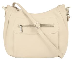 Umhängetasche SAMANTHA LOOK, Damen, Gr. B/H/T: 30cm x 25cm x 7cm onesize, beige, Leder, unifarben, Taschen Umhängetasche, echt Leder, Made in Italy (47396535-0) beige