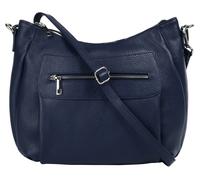 Umhängetasche SAMANTHA LOOK, Damen, Gr. B/H/T: 30cm x 25cm x 7cm onesize, blau, Leder, unifarben, Taschen Umhängetasche, echt Leder, Made in Italy (64308663-0) blau