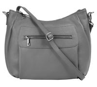 Umhängetasche SAMANTHA LOOK, Damen, Gr. B/H/T: 30cm x 25cm x 7cm onesize, grau, Leder, unifarben, Taschen Umhängetasche, echt Leder, Made in Italy (91999857-0) grau