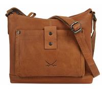 Umhängetasche SANSIBAR, Damen, Gr. B/H/T: 23cm x 20cm x 10cm onesize, braun (cognac), Leder, vintage, Taschen Umhängetasche, echt Leder (58701043-0) cognac