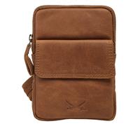 Umhängetasche SANSIBAR "SANSIBAR SYLT", Damen, Gr. B/H/T: 18cm x 13cm x 1cm onesize, braun (cognac), Leder, vintage, Taschen Umhängetasche, echt Leder (41972165-0)