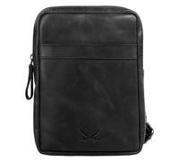 Umhängetasche SANSIBAR "SANSIBAR SYLT", Damen, Gr. B/H/T: 21cm x 15cm x 5cm onesize, schwarz, Leder, vintage, Taschen Umhängetasche, echt Leder (59277621-0)