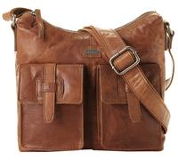 Spikes & Sparrow Umhängetasche Arizona Leder Vintage 29x24x11 cm Damen Cognac