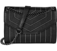 Umhängetasche STYLEBREAKER "Umhängetasche mit farblich abgesetzten Ziernähten", Damen, Gr. B/H/T: 22cm x 15cm x 8,5cm Einheitsgröße, schwarz, 100% Polyurethan PU. Futter: 100% Polyester PES., unifarbe