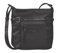 Umhängetasche TOM TAILOR "JUNA", Damen, Gr. B/H/T: 24cm x 7,5cm, schwarz, Polyurethan (PU), Taschen Umhängetasche, mit Details in Metallic Optik (32124636-0) schwarz