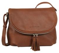Umhängetasche TOM TAILOR "LARY", Damen, Gr. B/H/T: 29cm x 23cm x 7cm, braun (cognac), Lederimitat, Taschen Umhängetasche, Crossbody Bag mit modischen Quasten am Zipper (55612003-0) cognac