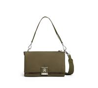 Umhängetasche TOMMY HILFIGER "TH HER MED CROSSOVER NYLON SV", Damen, Gr. B/H/T: 25cm x 14cm x 12cm, grün (oliv), Lederimitat, Textil, Taschen Umhängetasche, Damen Tragetasche, Abendtasche, Clutch mit 