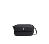 Umhängetasche TOMMY HILFIGER "TH ICON CAMERA BAG", Damen, Gr. B/H/T: 22cm x 12cm x 7cm, schwarz, Lederimitat, Taschen Umhängetasche, Damen Clutch, Schultertasche mit goldfarbenem TH-Logo (36460268-0)