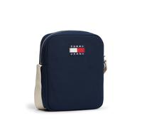 Umhängetasche TOMMY JEANS "TJM BOLD VARSITY REPORTER", Damen, Gr. B/H/T: 16,5cm x 21cm x 6cm, nachtblau, Polyester, Taschen Umhängetasche, Unisex Schultertasche, Mini-Bag, Cross-Body Bag mit Logoschri