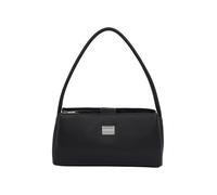 Umhängetasche TOMMY JEANS "TJW AMERICAN COOL SHOULDER BAG", Damen, Gr. B/H/T: 28cm x 13cm x 9cm, schwarz, Lederimitat, Taschen Umhängetasche, Damen Clutch, Henkeltasche, Mini Bag mit Logo-Schmuckeleme