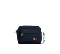 Umhängetasche TOMMY JEANS "TJW ESS DAILY CROSSOVER", Damen, Gr. B/H/T: 21cm x 16cm x 5,5cm, nachtblau, Textil, Taschen Umhängetasche, Damen Schultertasche, Handtasche mit kontrastfarbigem Logo-Aufnähe