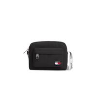 Umhängetasche TOMMY JEANS "TJW ESS DAILY CROSSOVER", Damen, Gr. B/H/T: 21cm x 16cm x 5,5cm, schwarz, Textil, Taschen Umhängetasche, Damen Schultertasche, Handtasche mit kontrastfarbigem Logo-Aufnäher