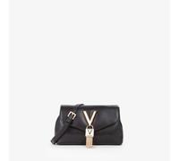 Umhängetasche VALENTINO BAGS "FLAP BAG STELLA", Damen, Gr. B/H/T: 23cm x 15,5cm x 8cm, schwarz, Lederimitat, Taschen Umhängetasche, Damen Schultertasche, Handtasche mit wertigem V-Schmuckelement (3565