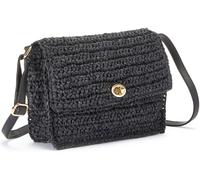 Umhängetasche VIVANCE "Handtasche", Kinder, Gr. B/H/T: 23cm x 19cm x 5cm, schwarz, Papierstroh, unifarben, Taschen Umhängetasche, Minibag, Henkeltasche, Bast-Optik, Sommertasche, Crossbody Bag (584209