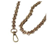 Umhängetaschengurt Schulter- und Umhängetasche (40/60/80/90/100/110/120/130/140 cm) mit Ersatzkette, bronzefarben, 12 mm, dreireihig, Metallschnalle(90cm)