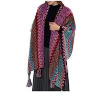 Umhang Damen Poncho Cape übergroßer Winter XXL Damen Schal Langer Hochwertiges Cape Poncho Patchwork Design Deckenstoffschaln Schalcape Herbstschal Winterschal Strickjacke Schal Wraps Poncho Cape