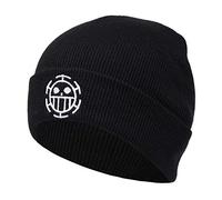 UMiCHOi One Piece Beanie Hat Anime Cap Skull Skelett Hat, Rundes Skelett schwarz