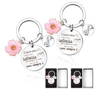 UMILKI 2 Stück Schlüsselanhänger Beste Freundin,Geschenke für Freund,Freundschaft Geburtstagsgeschenk mit Gravur für Schwestern,Inspirierende Schlüsselanhänger Freundschaftsgeschenke-mit Geschenkbox